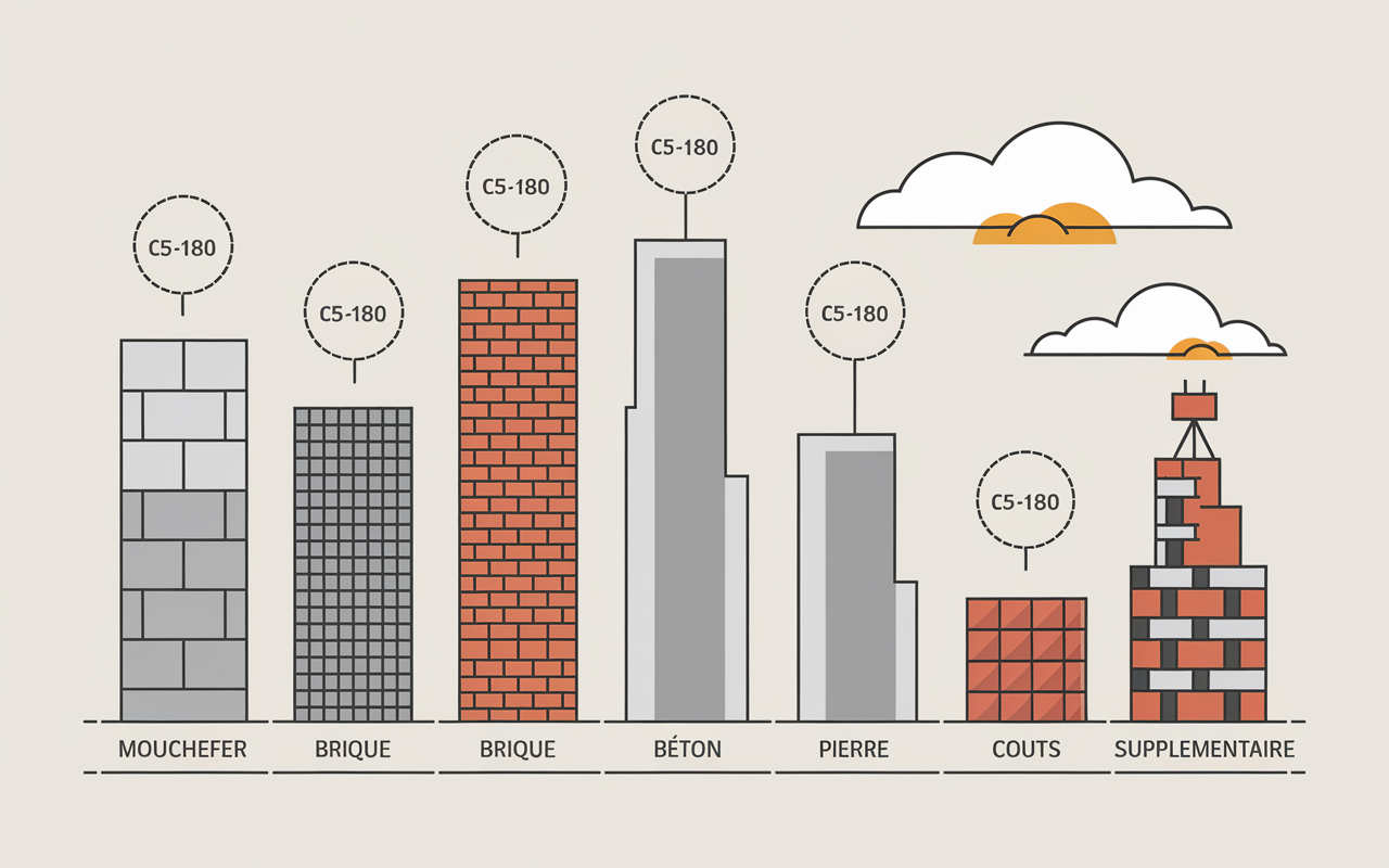tableau comparaison machefer brique beton