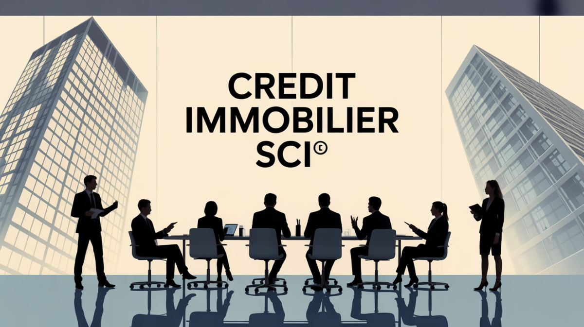 credit immobilier SCI document pret immeuble silhouettes table