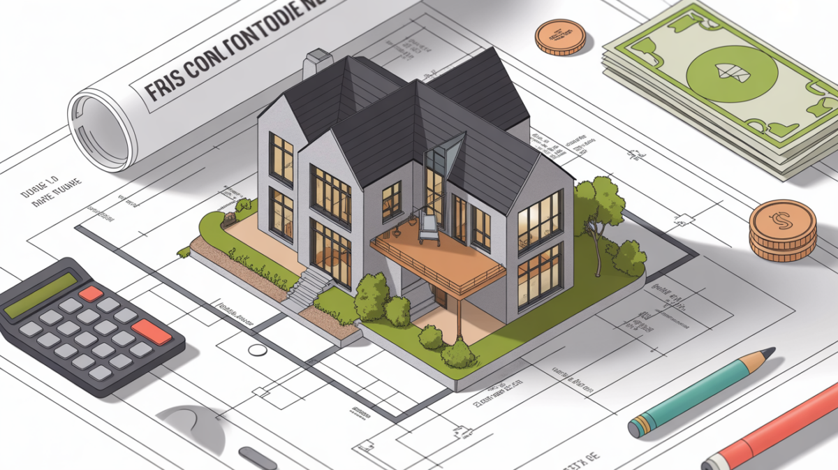 Visuel frais de notaire sur construction neuve moderne
