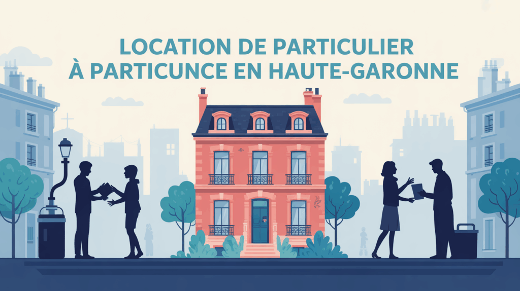 illustration cle location de particulier a particulier en Haute Garonne scene confiance