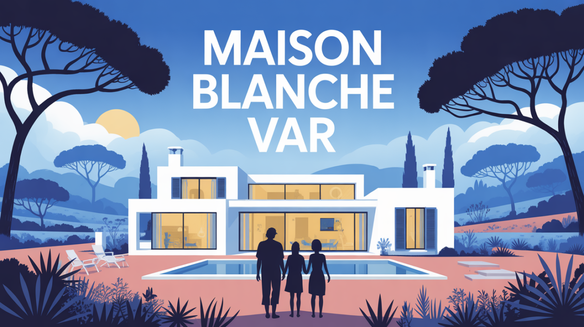 Villa blanche moderne dans le Var paysage mediterraneen