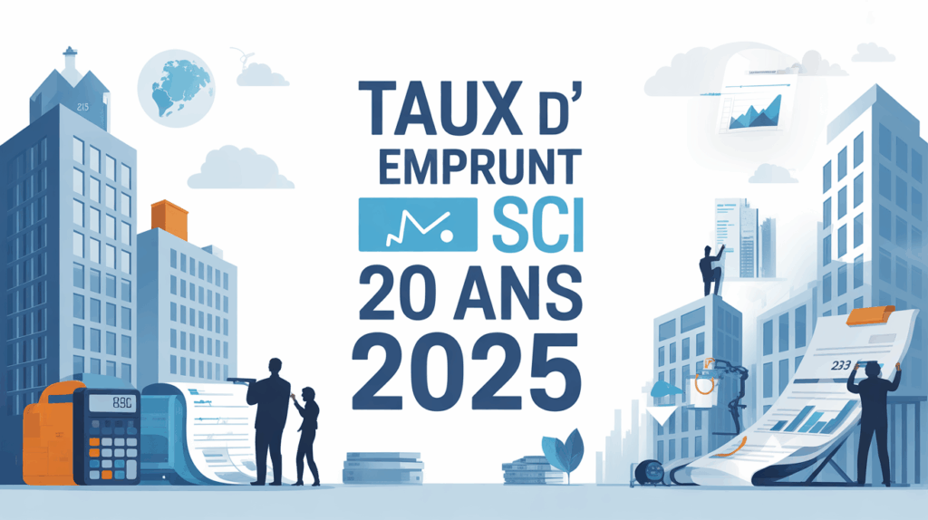 Illustration moderne taux emprunt SCI 20 ans 2025