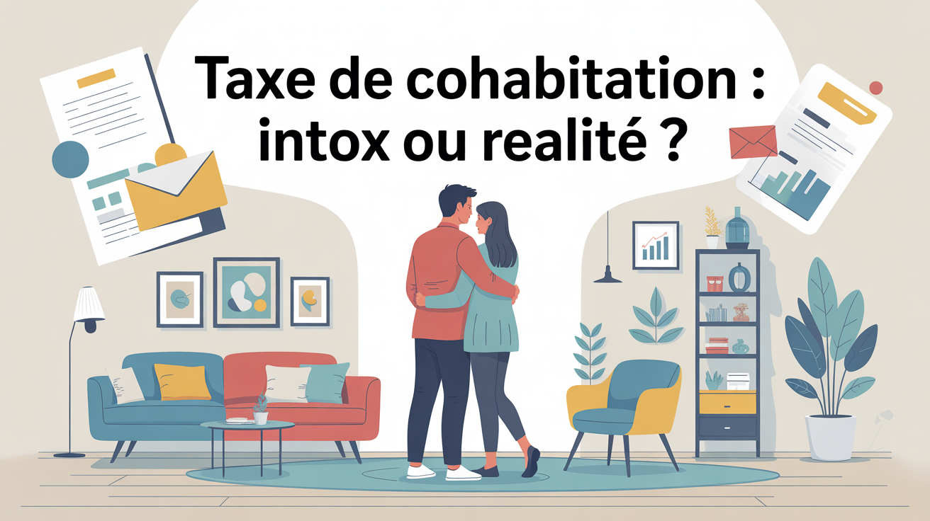 couple et symboles fiscaux illustration taxe de cohabitation