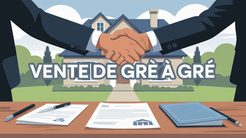 Poignée de mains vente de gré à gré devant une maison