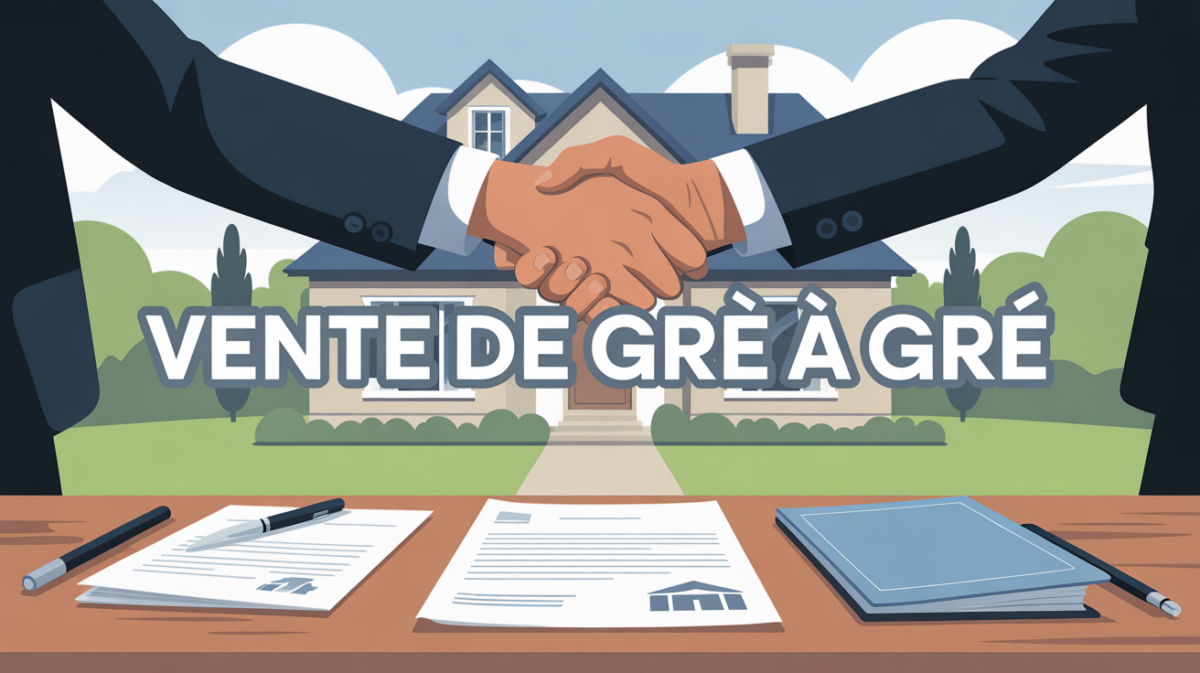 Poignée de mains vente de gré à gré devant une maison