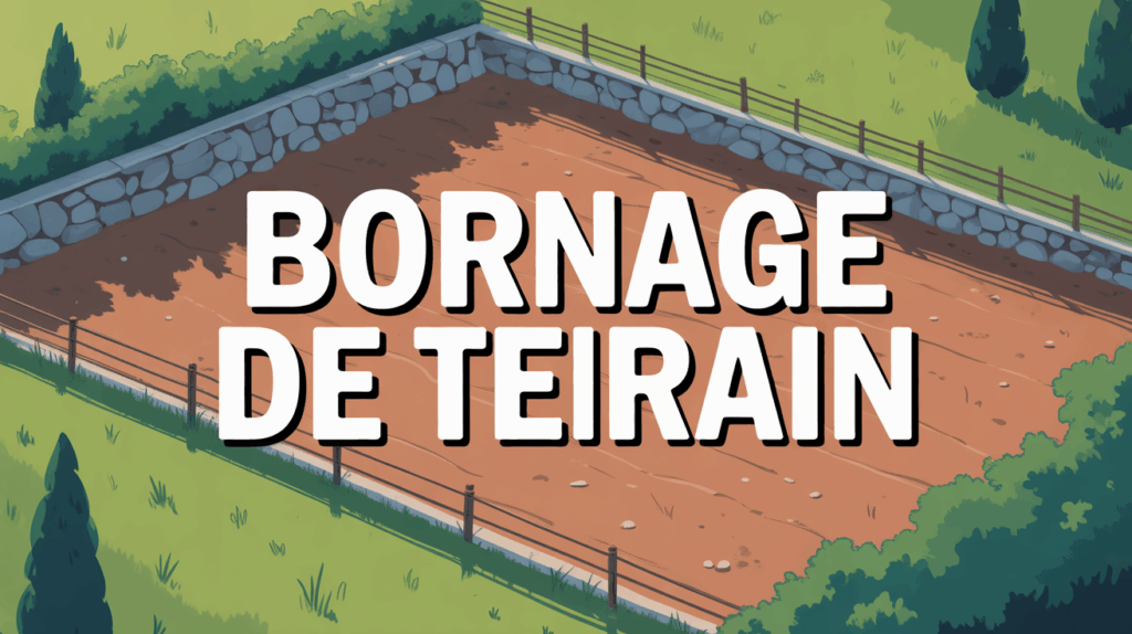 Vue aérienne bornage de terrain avec clôture et haies