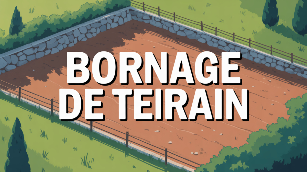 Vue aérienne bornage de terrain avec clôture et haies