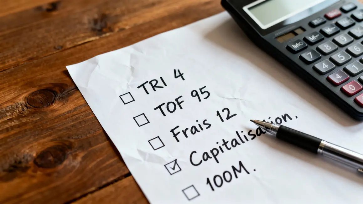 Checklist critères SCPI TRI TOF frais