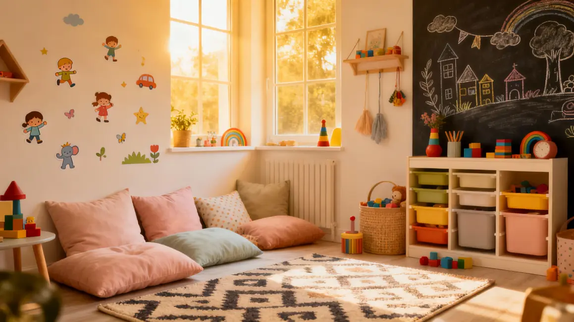 decoration ludique enfant stickers mur accessoires couleurs