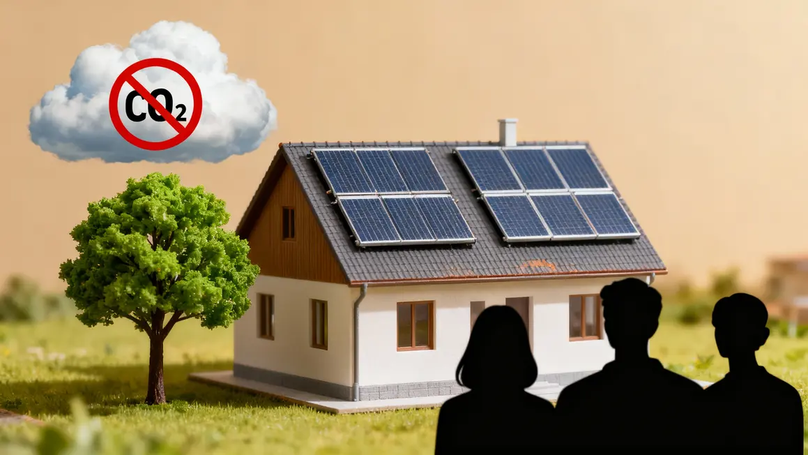 schema reduction CO2 avec panneau solaire thermique