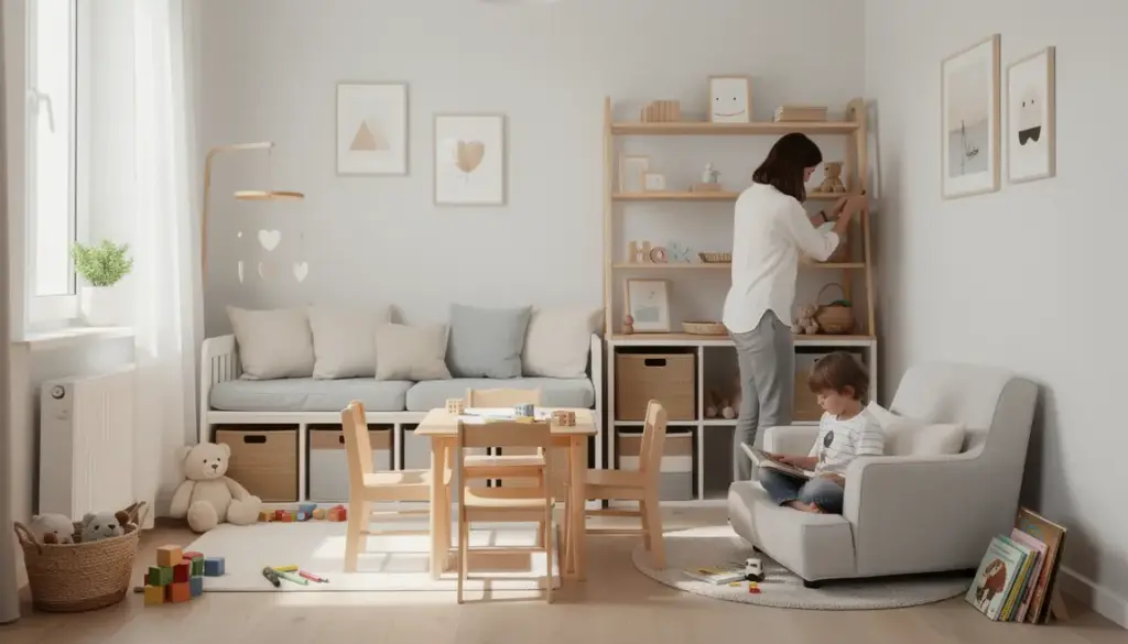 salle de jeux petit espace meuble multifonction rangement compact