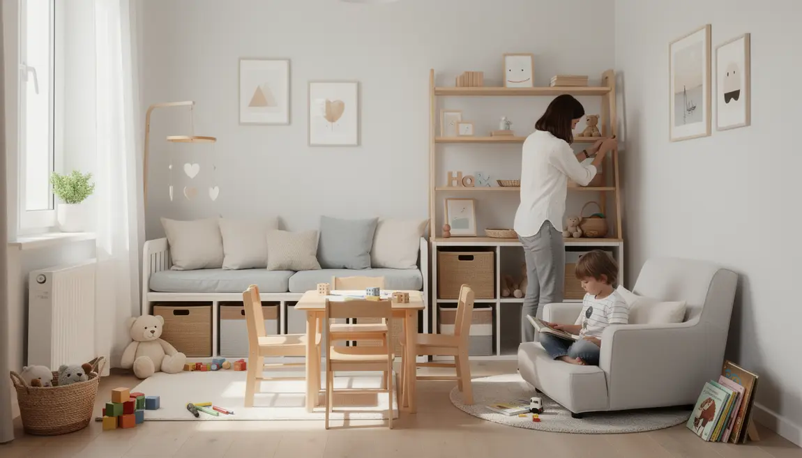 salle de jeux petit espace meuble multifonction rangement compact