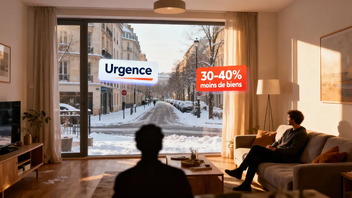 Salon lumineux appartement fenêtre hiver