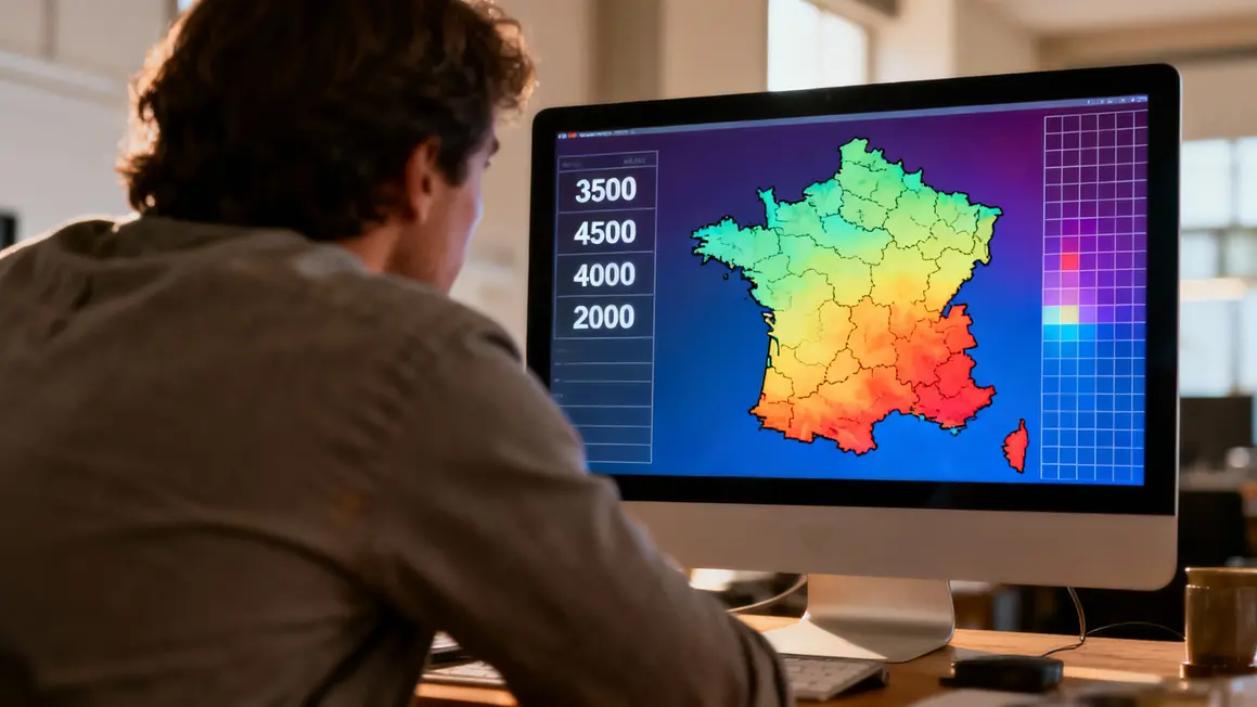 carte thermique France prix au m2 sur écran