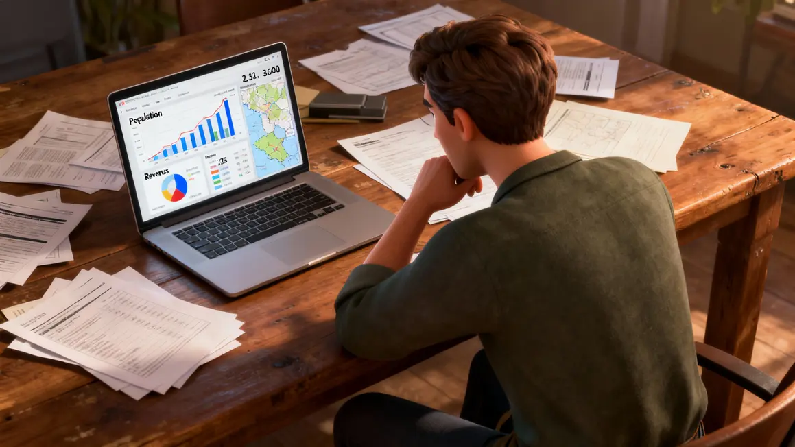 Analyse de marché immobilier, statistiques et graphiques sur ordinateur