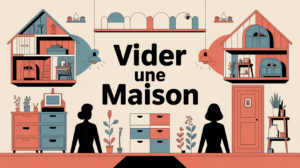 Vider maison vue exterieure tri meubles et cartons