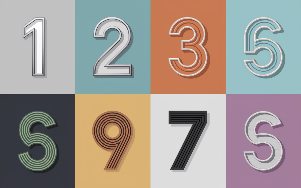 Echantillons numero de maison design differents materiaux